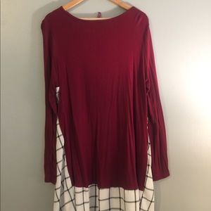 Maroon and Plaid Tunic